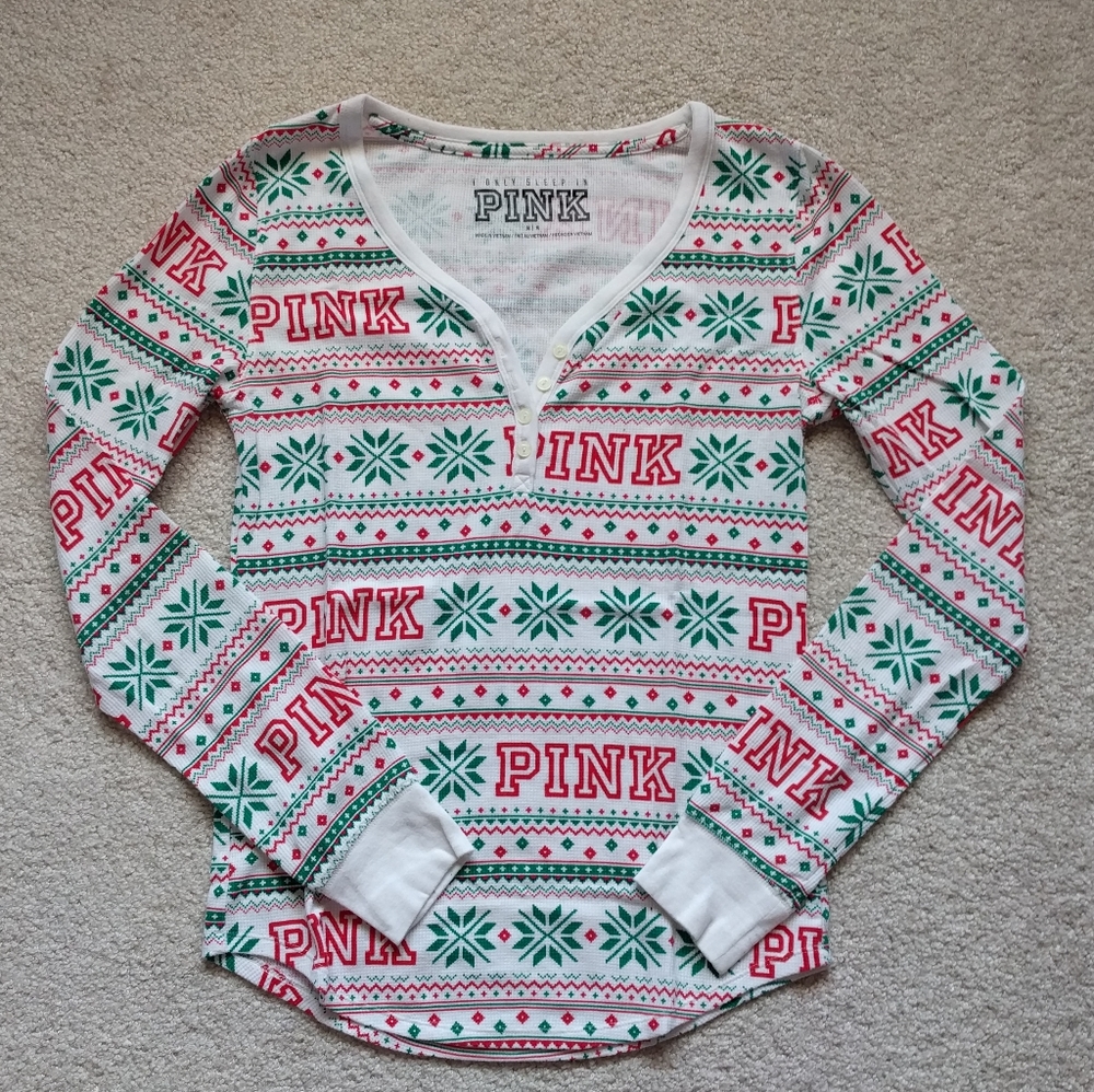 Victoria's Secret Pink thermal pajama set, all med